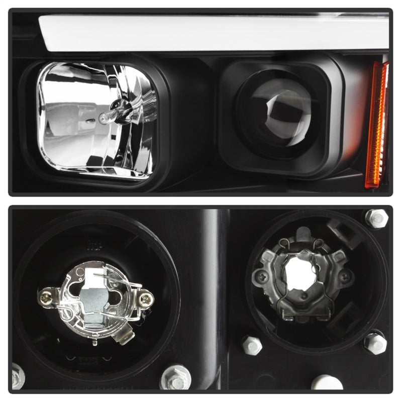 Load image into Gallery viewer, Spyder 02-05 Dodge Ram 1500 Light Bar Projector Headlights - Black (PRO-YD-DR02V2-LB-BK)
