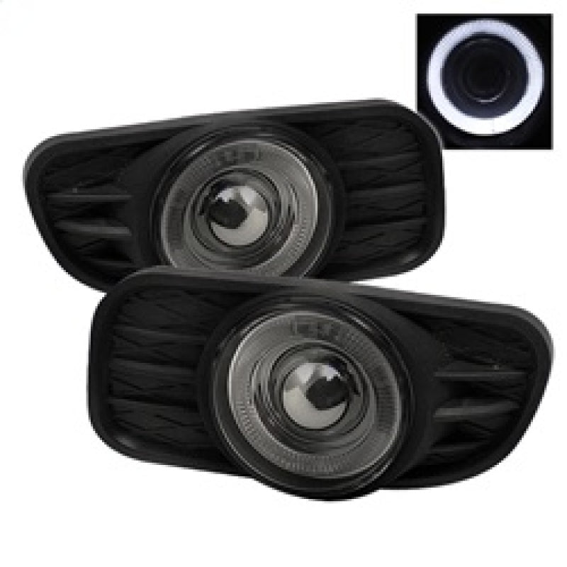 Load image into Gallery viewer, Spyder Jeep Grand Cherokee 99-04 Halo Projector Fog Lights w/Switch Smoke FL-P-JGC99-HL-SM
