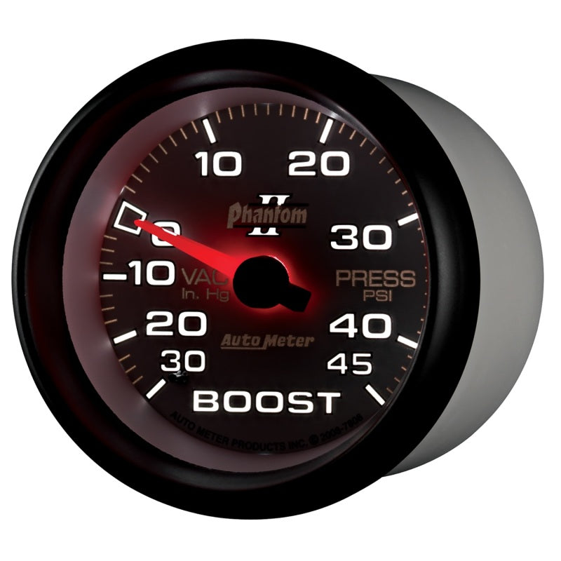 Load image into Gallery viewer, Autometer Phantom II 2-5/8in 30INHG-45PSI Phantom Mechanical Boost/Vacuum Gauge
