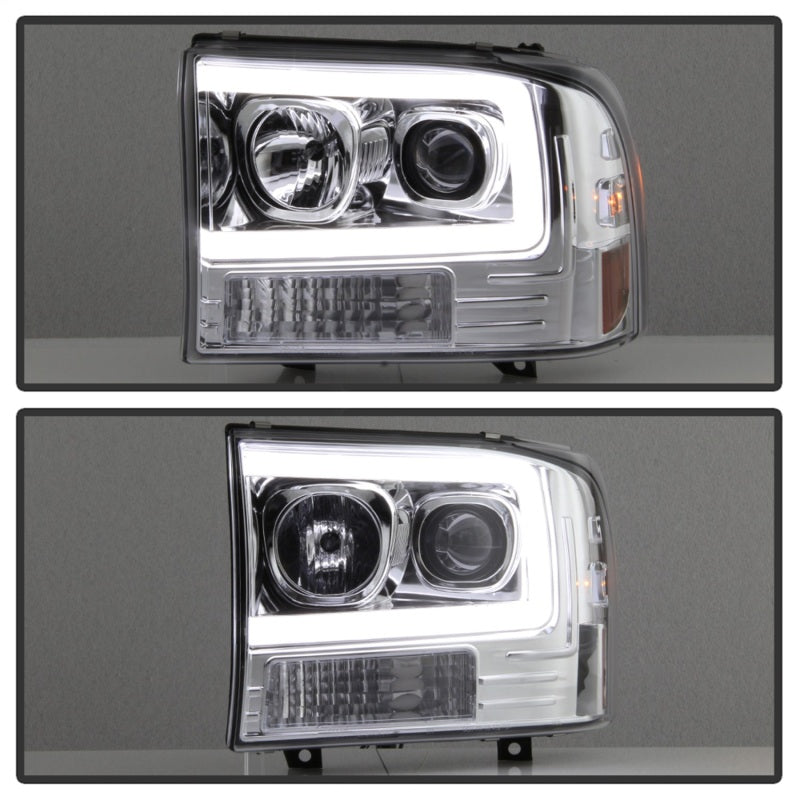 Load image into Gallery viewer, Spyder 99-04 Ford F-250 Super Duty Light Bar Projector Headlights - Chrome (PRO-YD-FF25099V2-LB-C)
