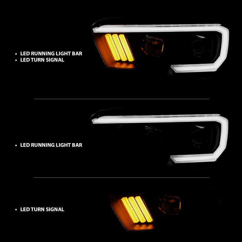 Load image into Gallery viewer, ANZO 2016-2017 Toyota Tacoma Projector Headlights w/ Plank Style Design Black/Amber w/ DRL
