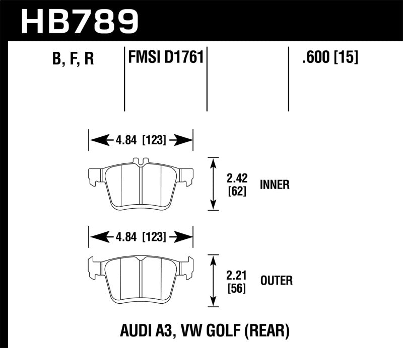 Load image into Gallery viewer, Hawk 15-20 Audi A3 / 19-20 Volkswagen Jetta HP+ Street Rear Brake Pads

