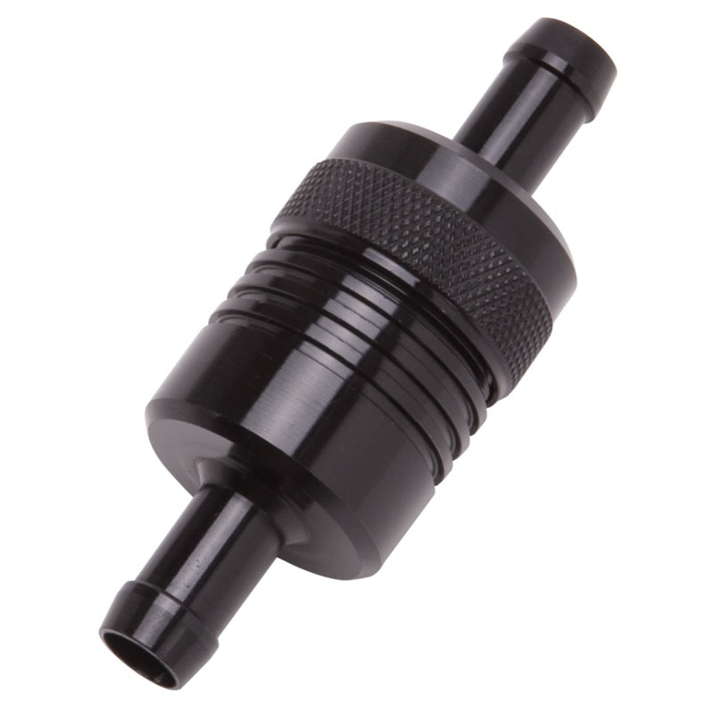 Load image into Gallery viewer, Edelbrock Fuel Filter Aluminum 3In X 01/ 1/8In 3/8In Inlet/Outlet Black
