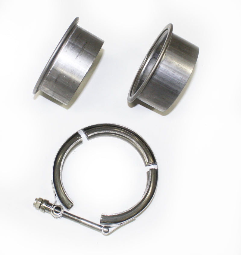 Load image into Gallery viewer, JBA 3in Stainless Steel V-Band Clamp &amp; Flanges
