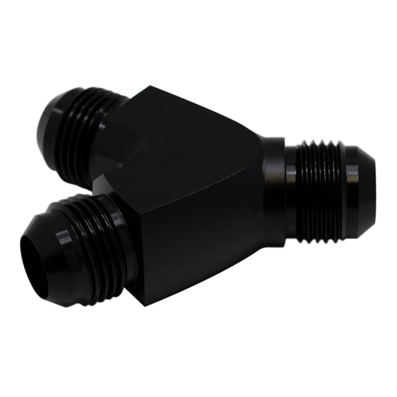 Load image into Gallery viewer, DeatschWerks 10AN Male Flare to 10AN Male Flare to 10AN Male Flare Y Fitting - Anodized Matte Black
