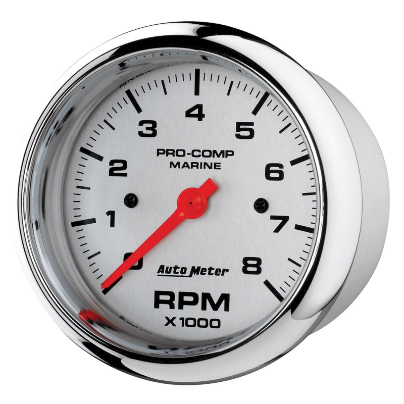 Load image into Gallery viewer, Autometer Marine Chrome Ultra-Lite 3-3/8in 8k RPM Tachometer Gauge

