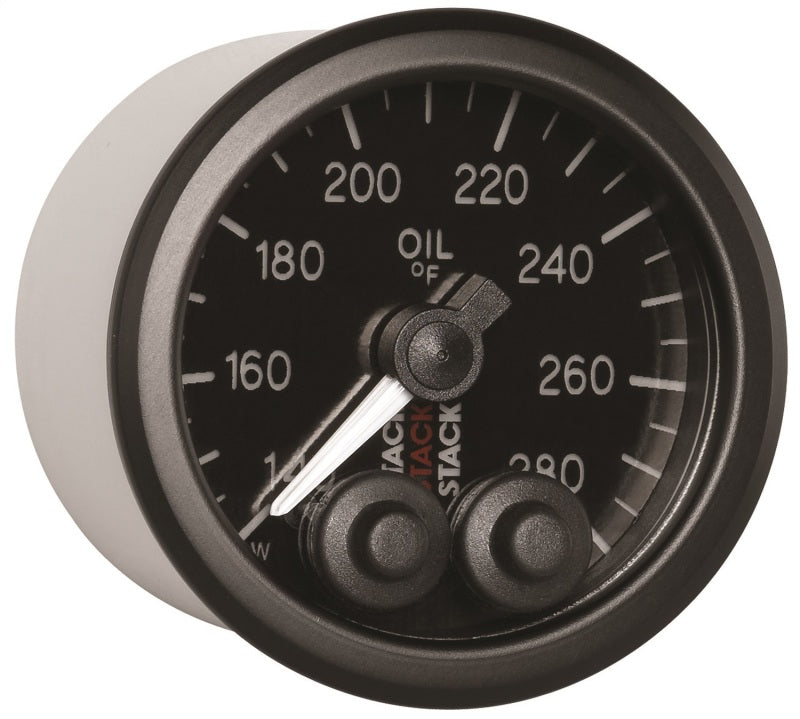 Load image into Gallery viewer, Autometer Stack Instruments 52mm 140-280 Deg F 1/8in NPTF Male Pro Control Oil Temp Gauge - Black
