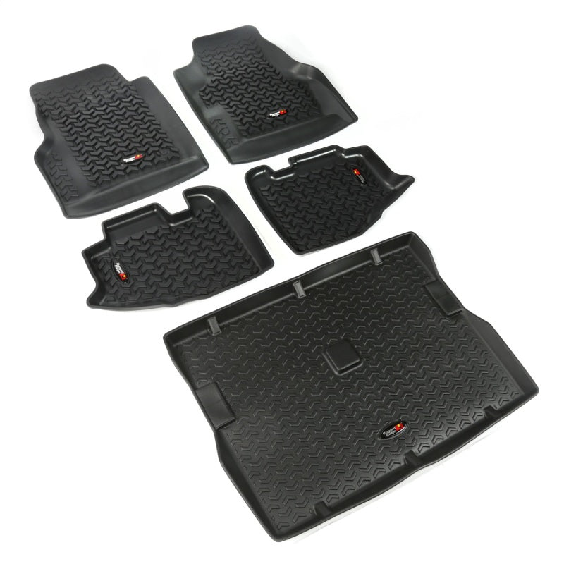 Load image into Gallery viewer, Rugged Ridge Floor Liner Front/Rear/Cargo Black 1997-2006 Jeep Wrangler TJ
