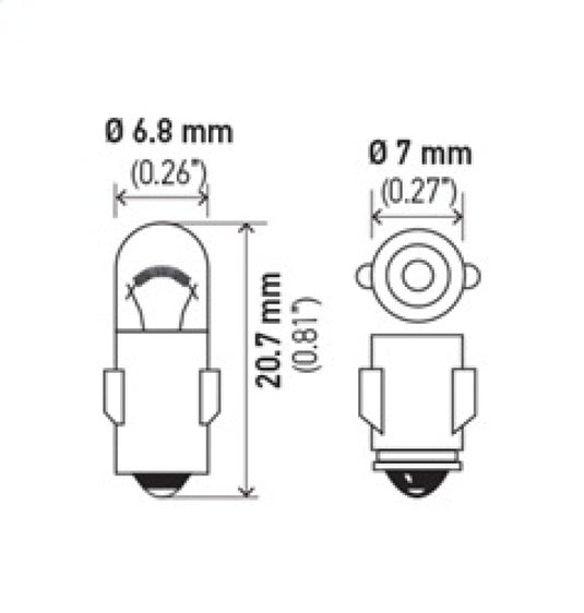 Hella Bulb 3899 24V 3W BA7s T2