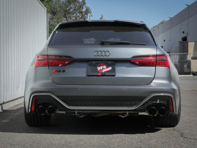 Load image into Gallery viewer, aFe 20-22 Audi RS6 Avant V8 4L (tt) MACH Force-Xp 3in to 2.5in 304 SS Cat-Back Exhaust w/ Black Tip
