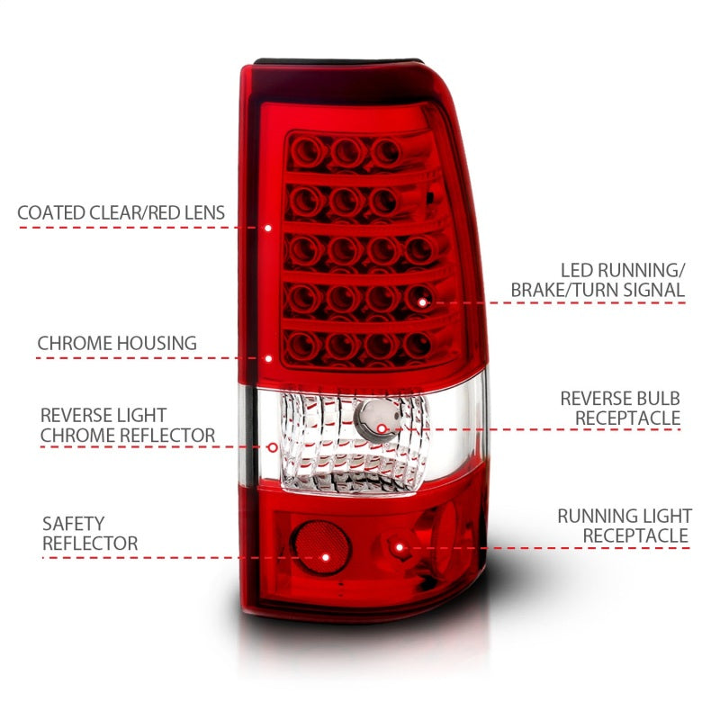 Load image into Gallery viewer, ANZO 2003-2006 Chevrolet Silverado 1500 LED Taillights Red/Clear
