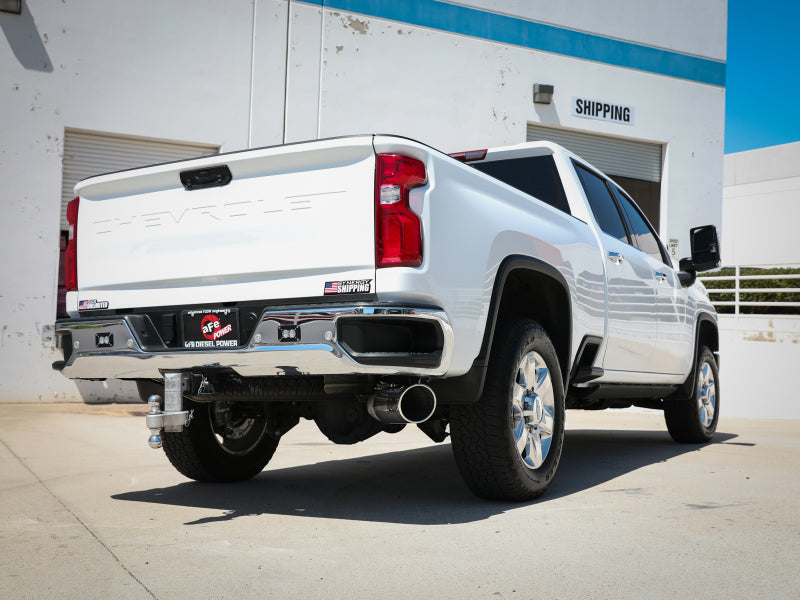 Load image into Gallery viewer, aFe Large Bore-HD 5 IN 409 SS DPF-Back Exhaust System w/Polished Tip 20-23 GM Truck V8-6.6L
