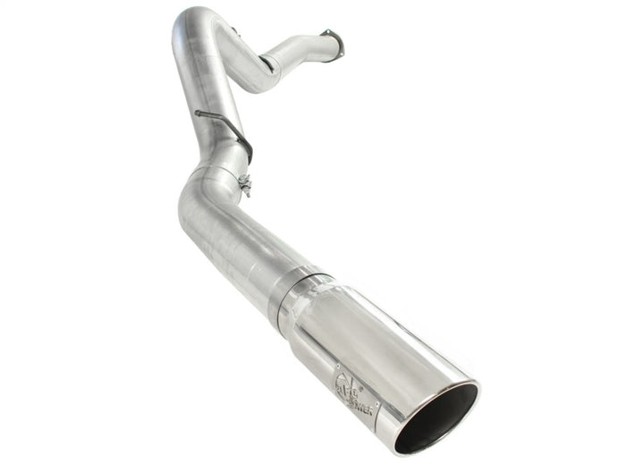 aFe ATLAS 5in DPF-Back Alum Steel Exhaust System Polished Tip GM Diesel Trucks 7.5-10 V8-6.6L td LMM