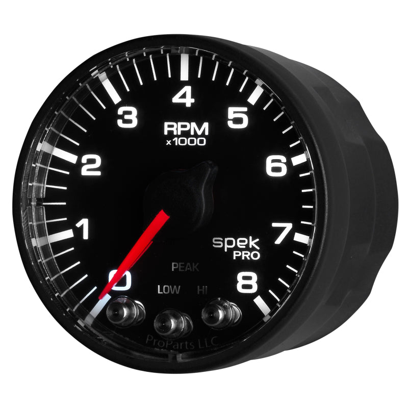 Load image into Gallery viewer, Autometer Spek-Pro Black 2 1/16 inch 8K RPM Tach w/ Shift Light and Peak Memory
