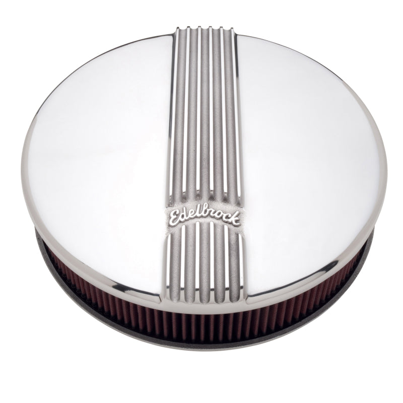 Load image into Gallery viewer, Edelbrock Air Cleaner Classic Series Round Aluminum Top Cloth Element 14In Dia X 3 9In Polished
