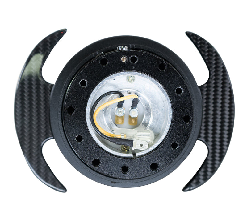 Load image into Gallery viewer, NRG Quick Release Kit Gen 3.0 - Black Body / Black Ring w/ Carbon Fiber Handles
