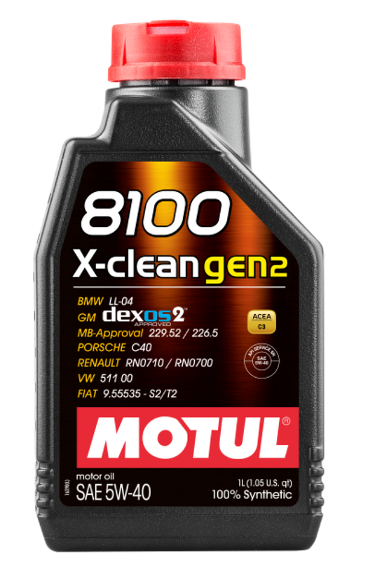 Motul 1L Synthetic Engine Oil 8100 X-CLEAN Gen 2 5W40