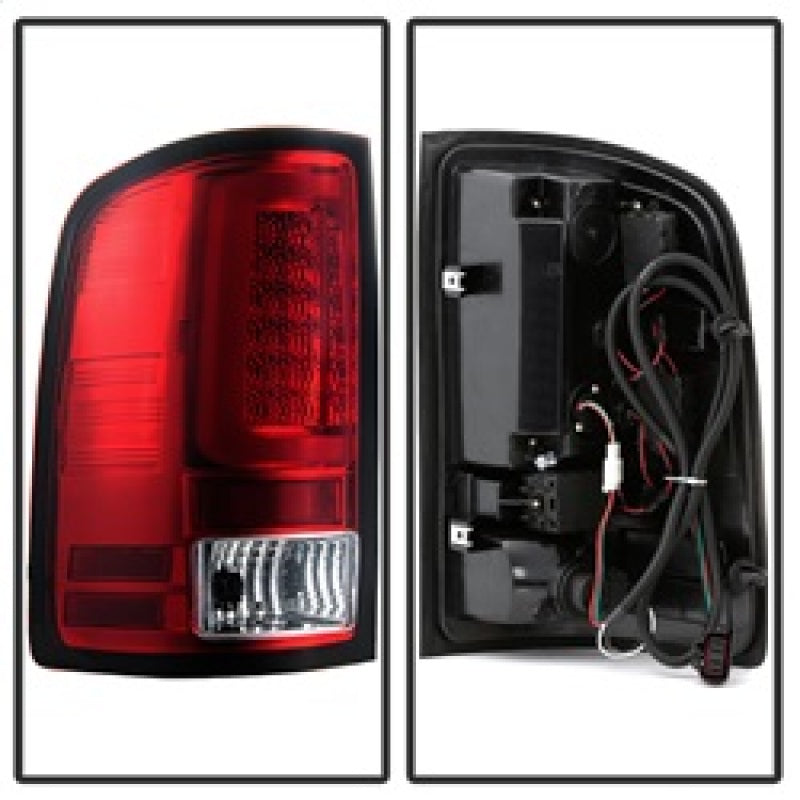 Load image into Gallery viewer, Spyder 07-13 GMC Sierra 1500 V2 Light Bar LED Tail Lights - Red Clear (ALT-YD-GS07V2-LBLED-RC)
