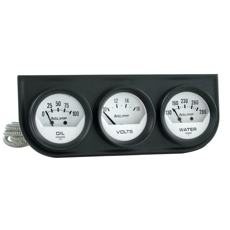 Load image into Gallery viewer, Autometer AutoGage Analog Console Oil/Water Temp/Volt 2in Gauges White Dial - Black Bezel
