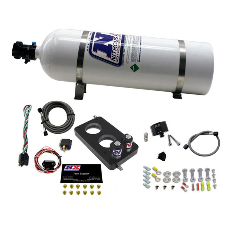 Load image into Gallery viewer, Nitrous Express 05-10 Ford Mustang 4.6L 3 Valve Nitrous Plate Kit (50-150HP) w/15lb Bottle
