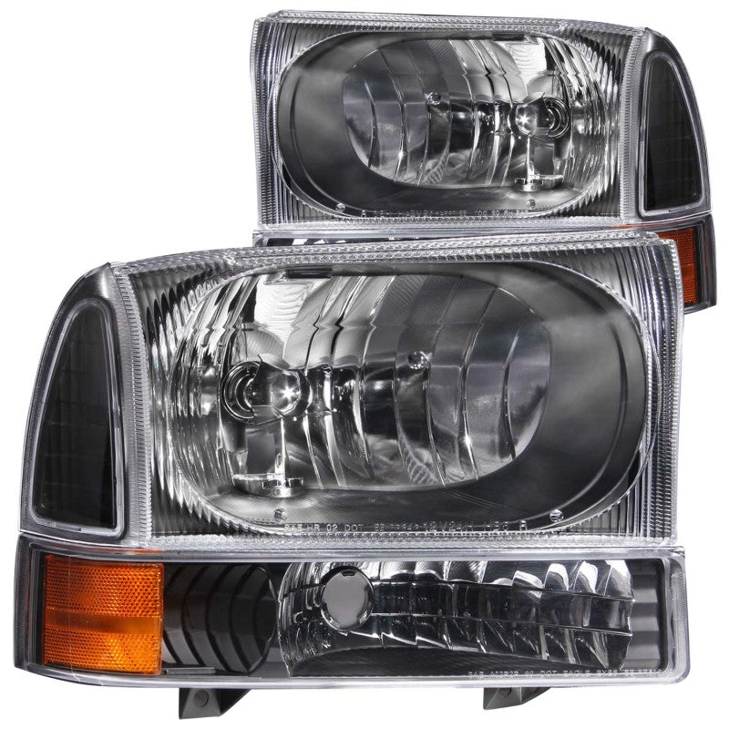 Load image into Gallery viewer, ANZO 2000-2004 Ford Excursion Crystal Headlights Black
