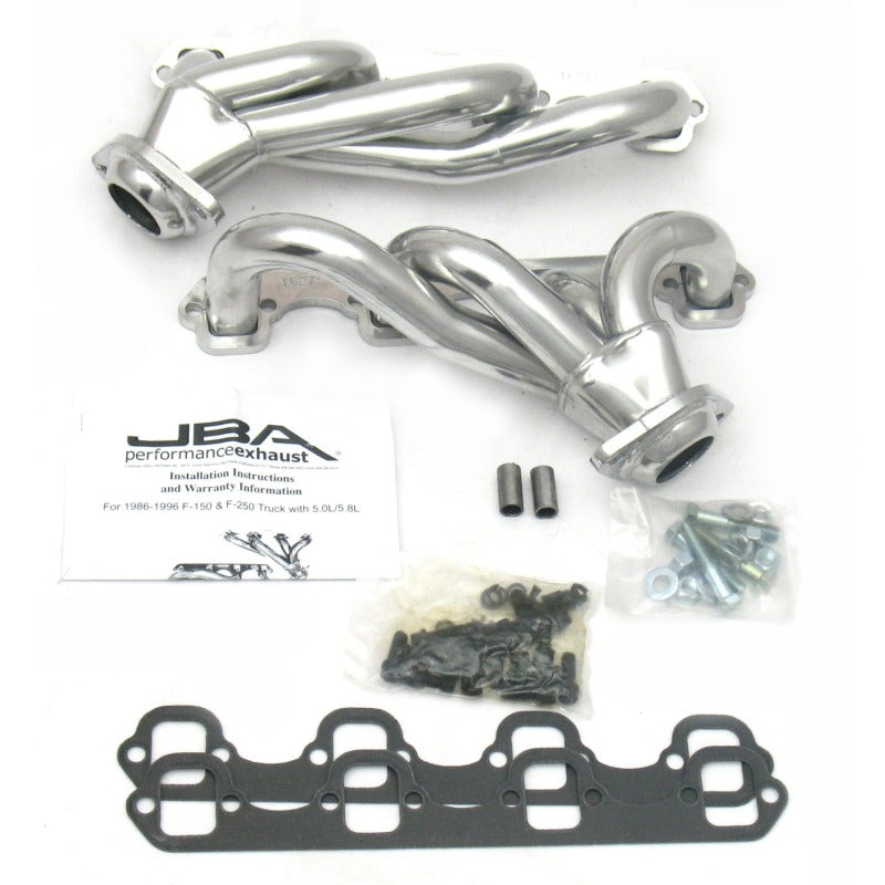 Load image into Gallery viewer, JBA 87-95 Ford F-150 5.0L SBF 1-1/2in Primary Silver Ctd Cat4Ward Header
