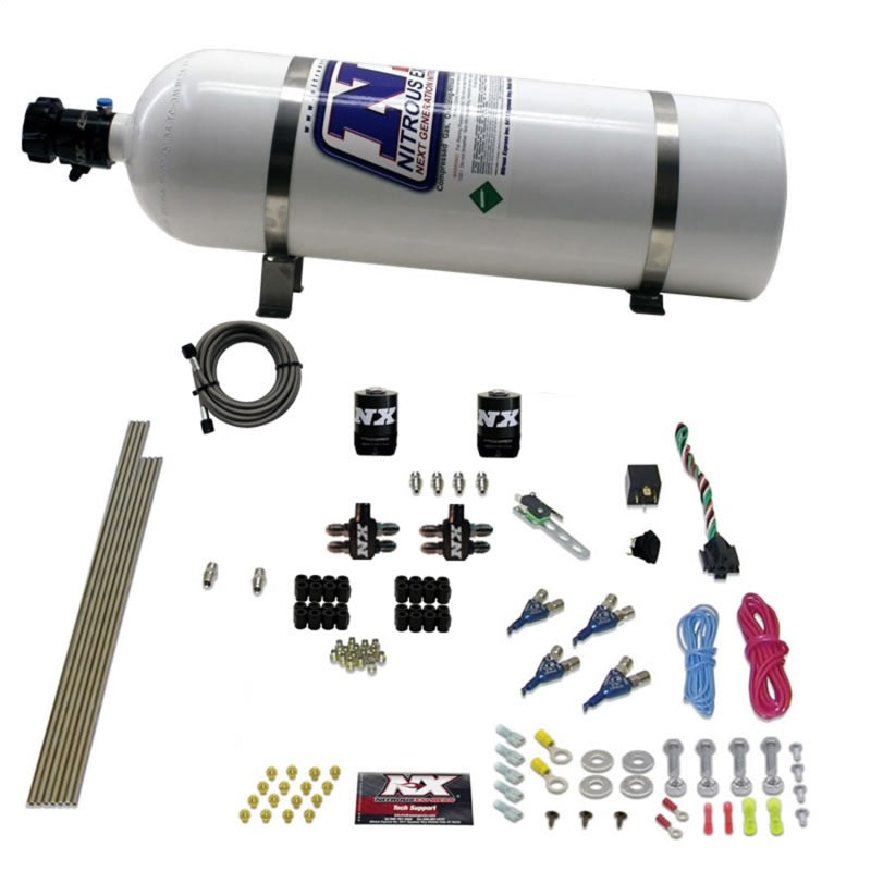 Load image into Gallery viewer, Nitrous Express 4 Cyl Gas Nitrous Kit (100-250HP) w/15lb Bottle
