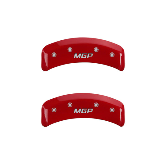 MGP 4 Caliper Covers Engraved Front & Rear MGP Red Finish Silver Char 1988 Chevrolet Corvette