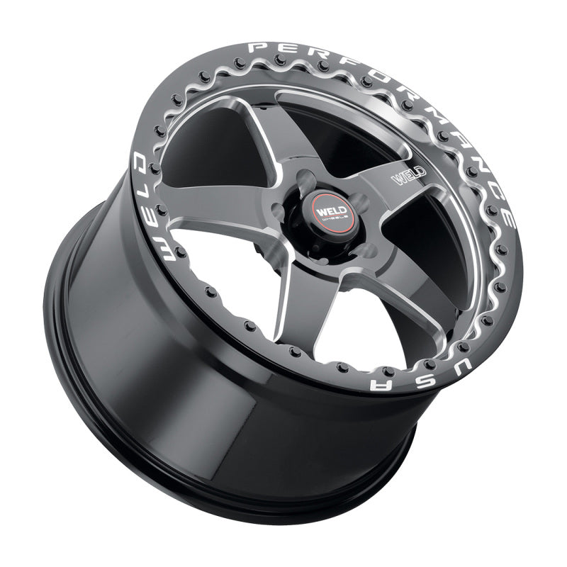 Load image into Gallery viewer, Weld S904 17X10 Ventura Drag Beadlock 5X135 ET10 BS5.9 Gloss Black MIL Dia 87.1
