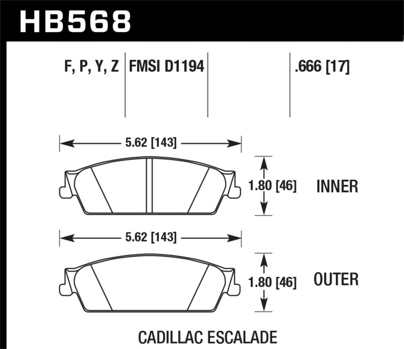 Load image into Gallery viewer, Hawk Cadillac / Chev Avalanche/Silverado/Suburban/Tahoe / GMC Sierra/Yukon HPS Rear Street Brake Pad
