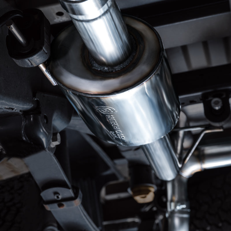 Load image into Gallery viewer, AWE Tuning 2021+ Ford F-150 Tremor (w/ Bumper Cutouts) 0FG Resonated Catback - Diamond Black Tips
