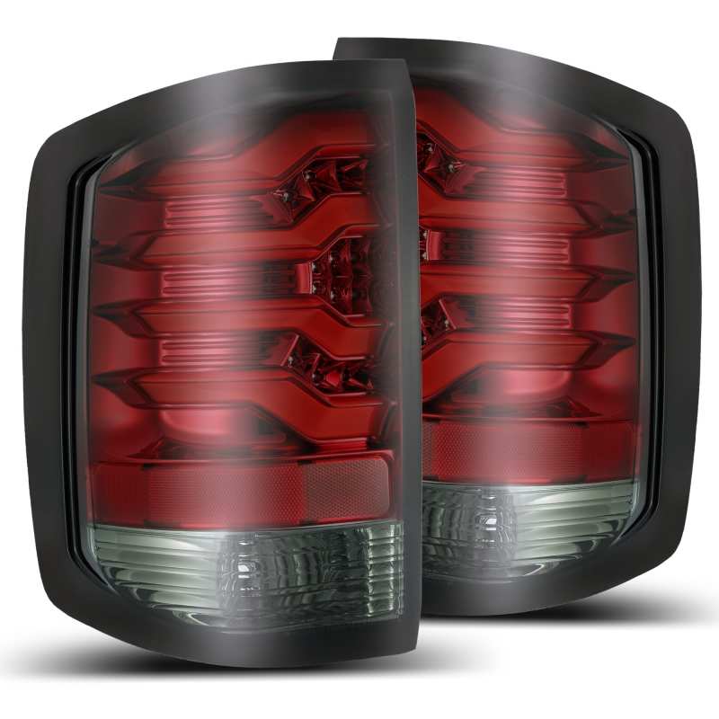 Load image into Gallery viewer, AlphaRex 14-18 Chevrolet Silverado 1500 PRO-Series LED Tail Lights Red Smoke
