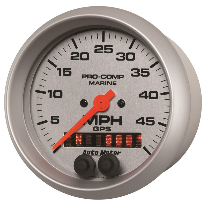 Load image into Gallery viewer, Autometer Marine Silver Ultra-Lite 3-3/8in 50MPH GPS Speedometer Gauge
