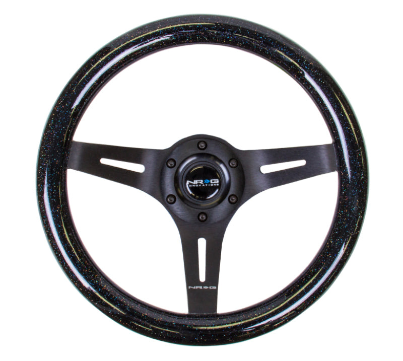 Load image into Gallery viewer, NRG Classic Wood Grain Steering Wheel (310mm) Black Sparkle w/Blk 3-Spoke Center
