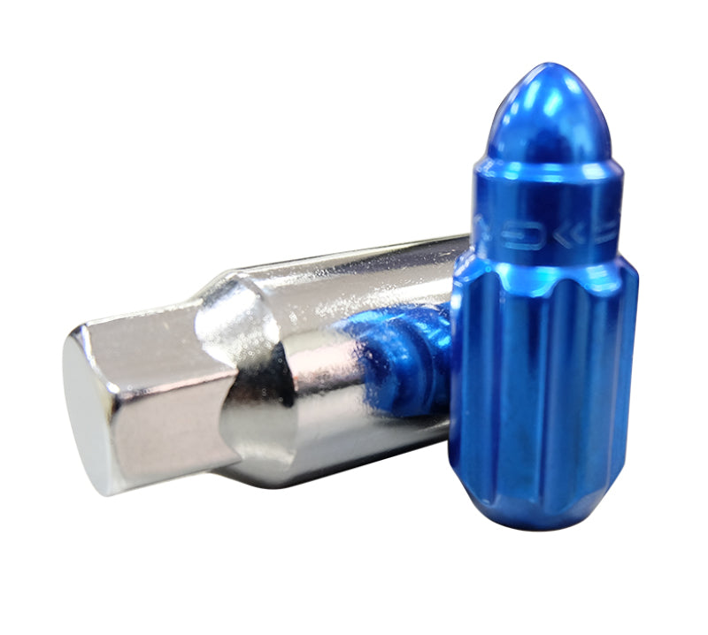 Load image into Gallery viewer, NRG 500 Series M12 X 1.5 Bullet Shape Steel Lug Nut Set - 21 Pc w/Lock Key - Blue
