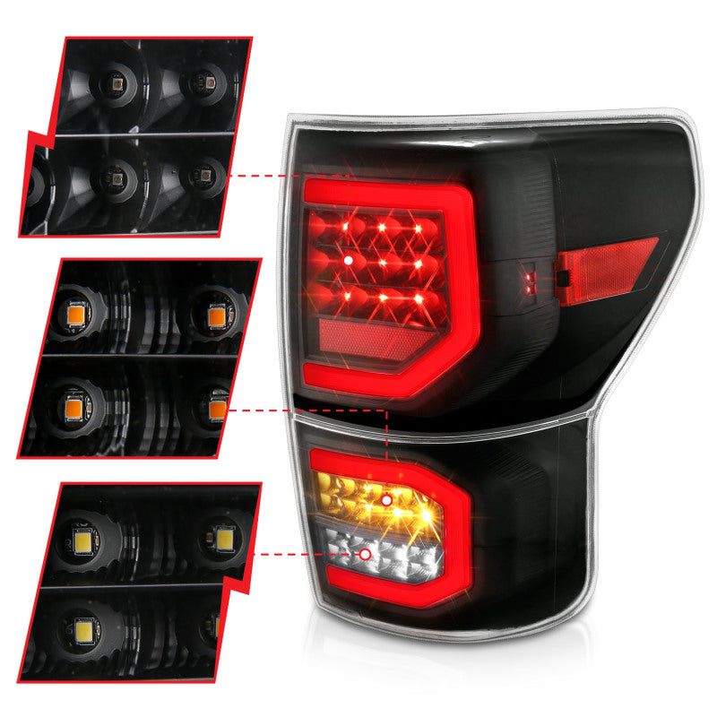 Load image into Gallery viewer, ANZO 2007-2013 Toyota Tundra LED Taillights Plank Style Black w/Clear Lens
