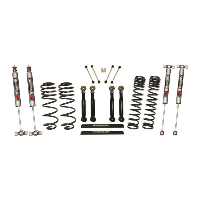 Skyjacker 03-06 Jeep TJ 4in D-Rate Long Travel Kit w/ Adj FR/RR Lower Flex Links/M95 Monotube Shocks