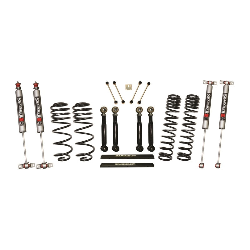 Load image into Gallery viewer, Skyjacker 03-06 Jeep TJ 4in D-Rate Long Travel Kit w/ Adj FR/RR Lower Flex Links/M95 Monotube Shocks
