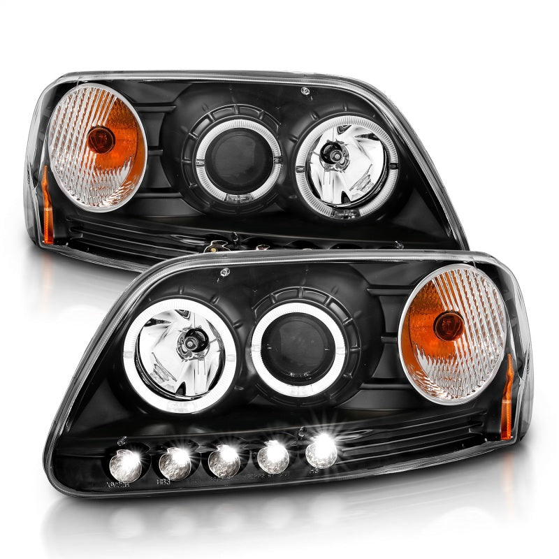 Load image into Gallery viewer, ANZO 1997.5-2003 Ford F-150 Projector Headlights w/ Halo and LED Black 1pc
