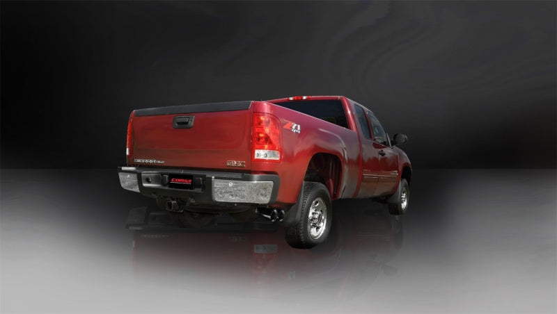 Load image into Gallery viewer, Corsa 11-13 GMC Sierra 6.0L V8 3in Cat-Back Single Side w Twin 4in Black Pro-Series Tips
