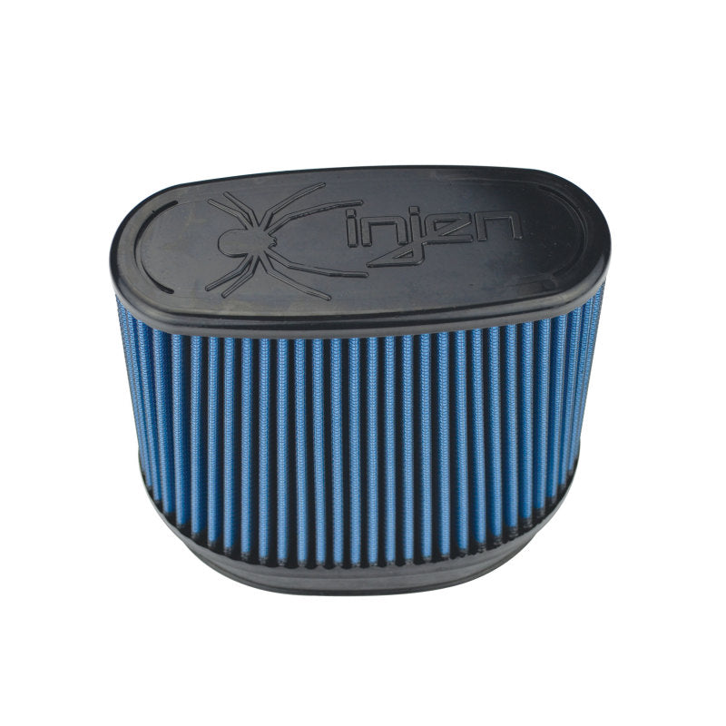Load image into Gallery viewer, Injen 8-Layer Oiled Cotton Gauze Air Filter/ Oval ID Oval Base/5.55in Media HT/7in x 2.75in Oval Top
