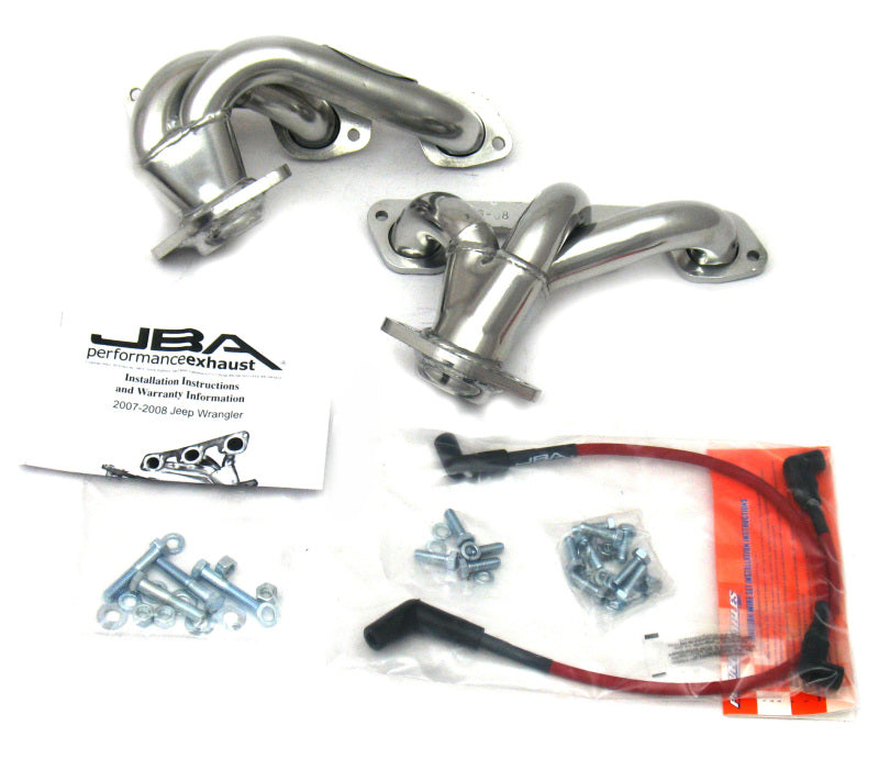 Load image into Gallery viewer, JBA 07-11 Jeep 3.8L V6 1-1/2in Primary Silver Ctd Cat4Ward Header
