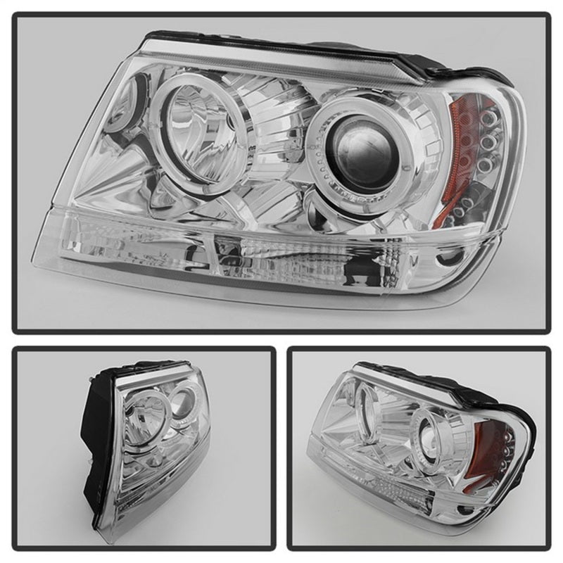 Load image into Gallery viewer, Spyder Jeep Grand Cherokee 99-04 Projector Headlights LED Halo LED Chrm - PRO-YD-JGC99-HL-C
