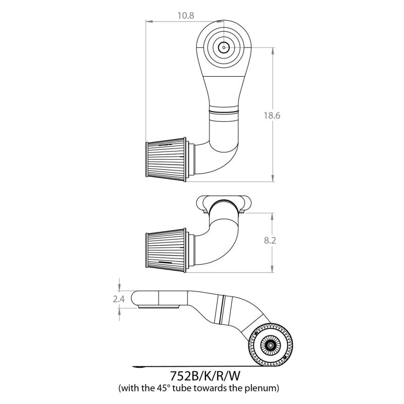 Load image into Gallery viewer, Spectre Plenum Kit Low w/Driver Side 45/90 Degree Tube
