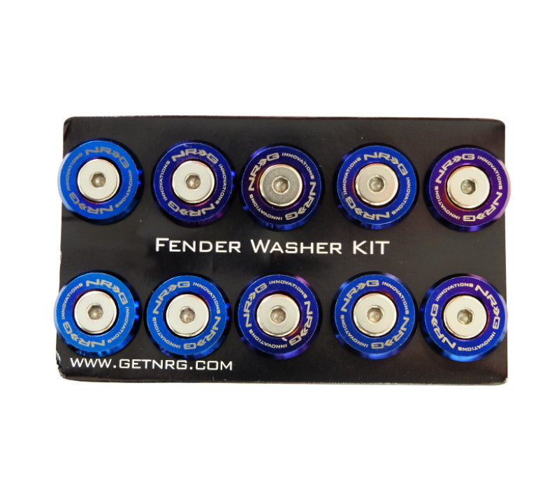 Load image into Gallery viewer, NRG M-Style Fender Washer Kit (TI Series) M6 Bolts For Plastic (TI Brn Wshr/Silver Scrw) - Set of 10
