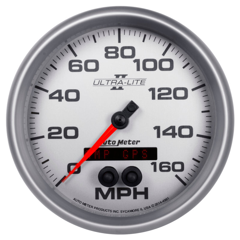 Load image into Gallery viewer, Autometer Ultra-Lite II 5in 0-140MPH In-Dash Electronic GPS Programmable Speedometer
