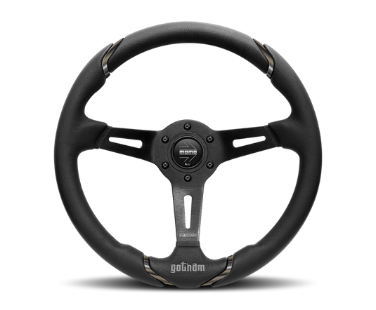 Momo Gotham Steering Wheel 350 mm - Black Leather/Black Spokes