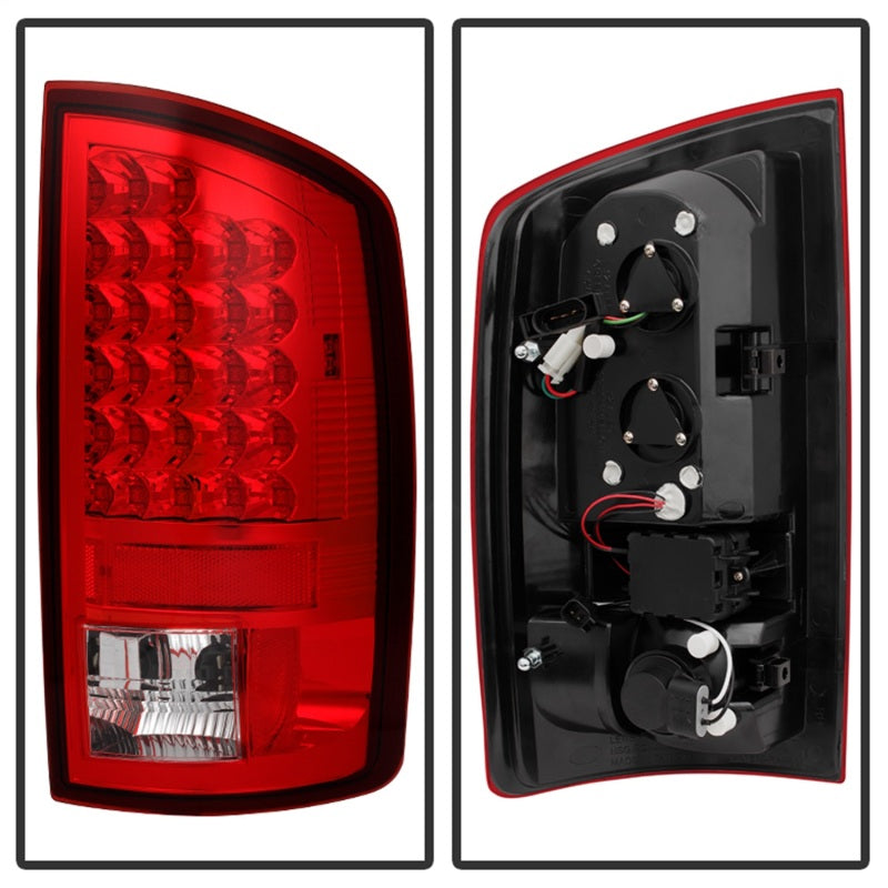 Load image into Gallery viewer, Spyder Dodge Ram 07-08 1500/Ram 07-09 2500/3500 LED Tail Lights Red Clear ALT-YD-DRAM06-LED-RC
