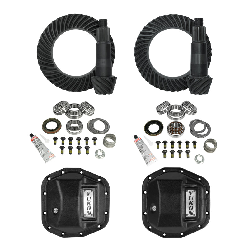 Load image into Gallery viewer, Yukon Gear 18-23 Jeep JL &amp; JT M220 Rear/M210 Front Stage 2 Gear Kit Package 5.38 RATIO w/ F&amp;R Covers
