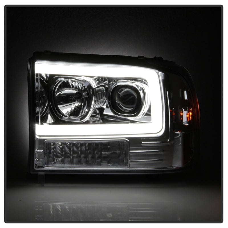 Load image into Gallery viewer, Spyder 99-04 Ford F-250 Super Duty Light Bar Projector Headlights - Chrome (PRO-YD-FF25099V2-LB-C)
